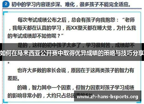 如何在马来西亚公开赛中取得优异成绩的策略与技巧分享 如何在马来西亚公开赛中取得优异成绩的策略与技巧分享